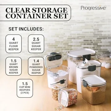 ProKeeper 6-Piece Baking Storage Container Set for Kitchen Organization