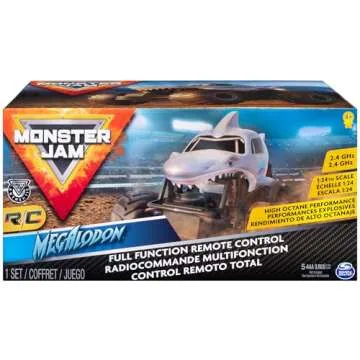 Monster Jam, Official Megalodon Remote Control Monster Truck for Boys and Girls, 1:24 Scale, 2.4 GHz...