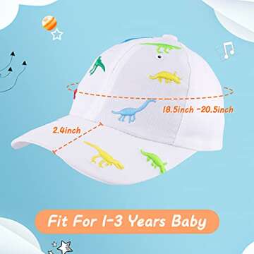 Dinosaur Baseball Cap for Kids Summer Sun Protection