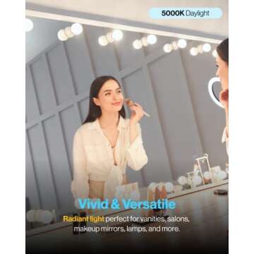 Sunco 10 Pack Vanity Globe Light Bulbs G25 LED for Indoor Mirror Living Area, CRI92 5000K Daylight, ...