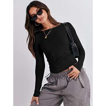 ANRABESS Long Sleeve Crop Top for Stylish Comfort