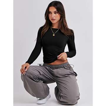 ANRABESS Long Sleeve Crop Top for Stylish Comfort