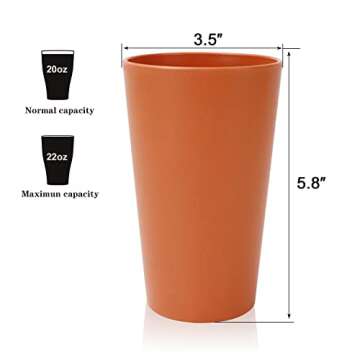 Homienly Wheat Straw Cups Plastic Cups Unbreakable Drinking Cup Reusable Dishwasher Safe Water Glass...