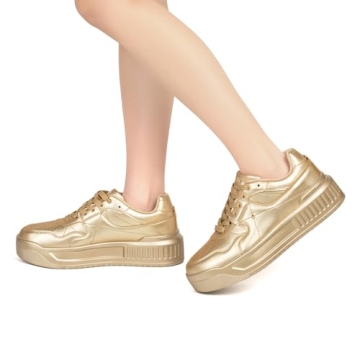 Sparkle Rhinestone Women's Platform Sneakers - Niluber