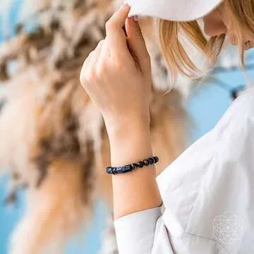 Conscious Items - Black Tourmaline Bracelet - Feng Shui Black Obsidian Bracelet - Authentic Black Tourmaline - The Spiritual Protection Bracelet - Black Tourmaline Crystals - Men and Woman Jewelry