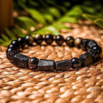 Conscious Items - Black Tourmaline Bracelet - Feng Shui Black Obsidian Bracelet - Authentic Black Tourmaline - The Spiritual Protection Bracelet - Black Tourmaline Crystals - Men and Woman Jewelry