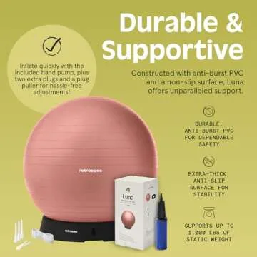 Retrospec Luna Exercise Ball for Workouts and Pregnancy