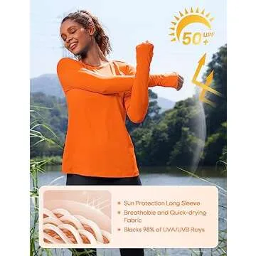 CRZ YOGA Women's Sun Protection Long Sleeve Shirt