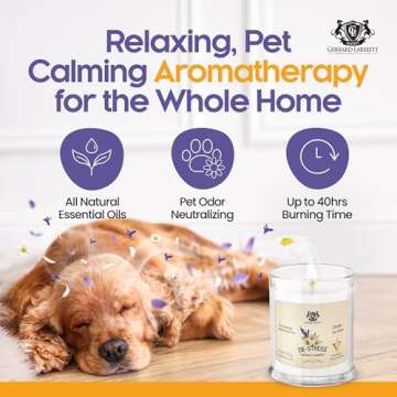 Pet Odor Eliminator Candle Lavender and Chamomile Scented Candle, Pet Candles Odor Eliminator, Soy W...