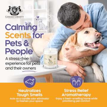 Pet Odor Eliminator Candle Lavender Chamomile - Pet Friendly