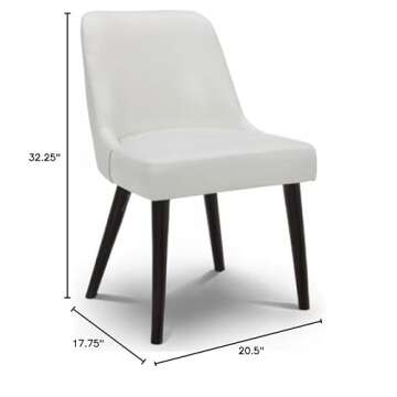 CHITA Mid-Century Modern Dining Chair Set of 2, Off White Upholstered Accent Chairs