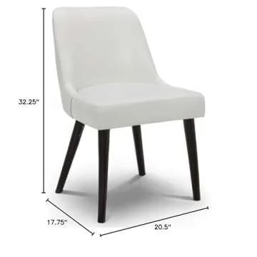 CHITA Mid-Century Modern Dining Chair Set of 2, Off White Upholstered Accent Chairs