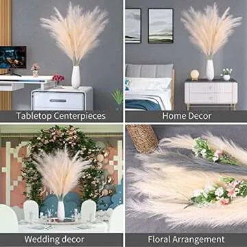 Elegant Faux Pampas Grass Stems for Stylish Decor
