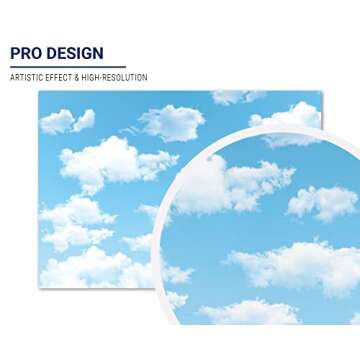 Allenjoy 7x5ft Vinyl Blue Sky White Cloud Backdrop for Parties and Photography