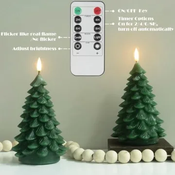 LUSHARBOR Christmas Tree Candles for Festive Decor