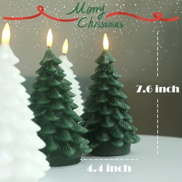 LUSHARBOR Christmas Tree Candles for Festive Decor