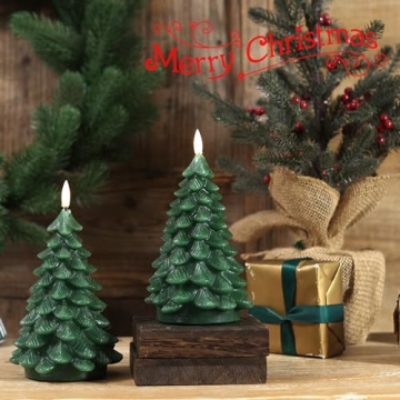 LUSHARBOR Christmas Tree Candles for Festive Decor