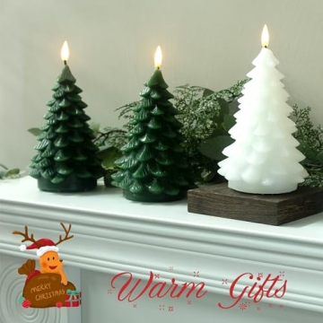 LUSHARBOR Christmas Tree Candles for Festive Decor