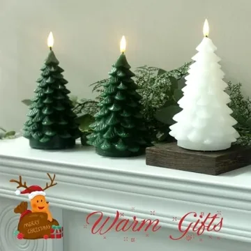 LUSHARBOR Christmas Tree Candles for Festive Decor
