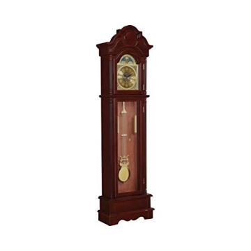 Stunning Coaster Home Furnishings Grandfather Clock with Chime in Cherry Finish - 78.5" Tall, Timele...
