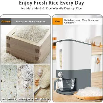 Lenwi Rice Dispenser 25 Lbs - Kitchen Storage Solution