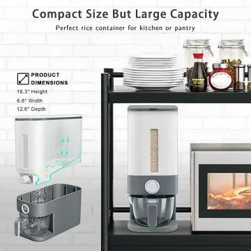 Lenwi Rice Dispenser 25 Lbs - Kitchen Storage Solution
