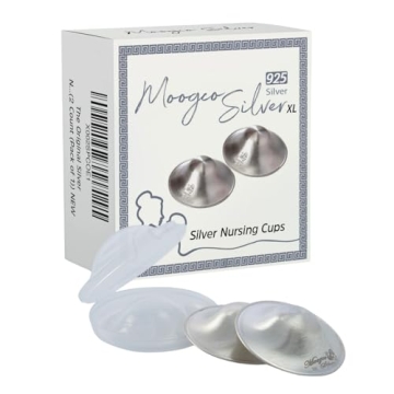 Moogco The Original Silver Nursing Cups - Nipple Shields for Nursing Newborn - Breastfeeding Essenti...