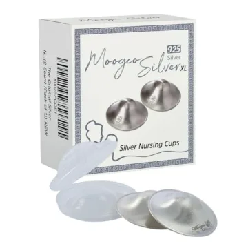 Moogco The Original Silver Nursing Cups - Nipple Shields for Nursing Newborn - Breastfeeding Essenti...