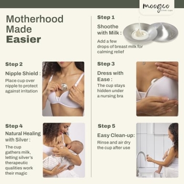 Moogco Silver Nursing Cups for Breastfeeding Comfort and Healing