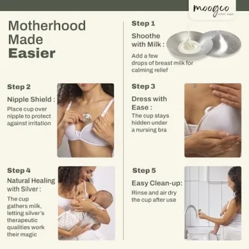 Moogco Silver Nursing Cups for Breastfeeding Comfort and Healing