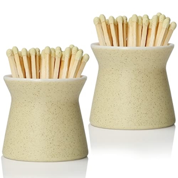 Haillai 2 Pack Match Holder with 6 Pcs Strikers, Cute Home Decor Additions