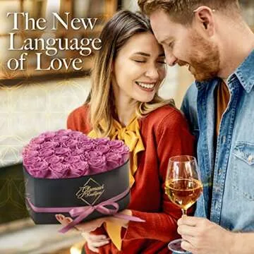 GLAMOUR BOUTIQUE 27 Preserved Roses in a Heart Box - Flowers Forever Valentine's Day, Roses Forever for Women, Roses Forever in a Box for Delivery, Birthday Gifts for Her, Pink