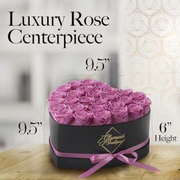 GLAMOUR BOUTIQUE 27 Preserved Roses in a Heart Box - Flowers Forever Valentine's Day, Roses Forever for Women, Roses Forever in a Box for Delivery, Birthday Gifts for Her, Pink
