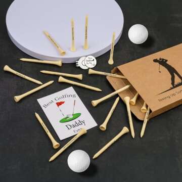 Unique Father's Day Golf Gift Set with Tees and Hat Clip