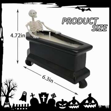 ZHURUININ Halloween Skeleton Candle, Halloween Home Decor-Halloween Candles Long Burning Soy Candle ...