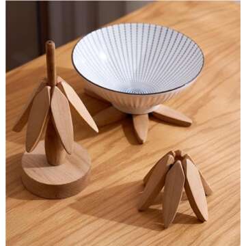 Wooden Placemats for Serving Hot Dishes, Tree Tripods, Tree Coasters, Wooden Placemat Trays and Wooden Plate Sets, Unique Wooden Tree Designs, Hot Pot Placemats for Kitchens，Kitchen Accessories