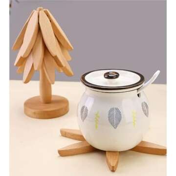 Wooden Placemats for Serving Hot Dishes, Tree Tripods, Tree Coasters, Wooden Placemat Trays and Wooden Plate Sets, Unique Wooden Tree Designs, Hot Pot Placemats for Kitchens，Kitchen Accessories