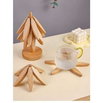 Wooden Placemats for Serving Hot Dishes, Tree Tripods, Tree Coasters, Wooden Placemat Trays and Wooden Plate Sets, Unique Wooden Tree Designs, Hot Pot Placemats for Kitchens，Kitchen Accessories
