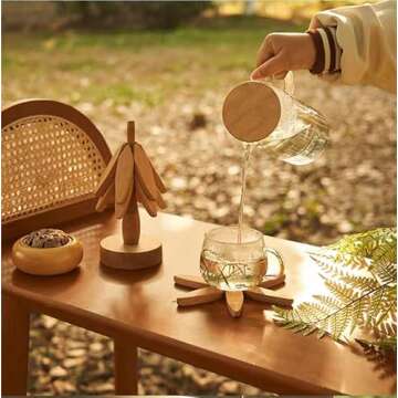 Wooden Placemats for Serving Hot Dishes, Tree Tripods, Tree Coasters, Wooden Placemat Trays and Wooden Plate Sets, Unique Wooden Tree Designs, Hot Pot Placemats for Kitchens，Kitchen Accessories