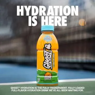 GHOST Hydration Drink, Orange Squeeze - RTD Sports Drinks with Electrolytes for Hydration - Beverage...