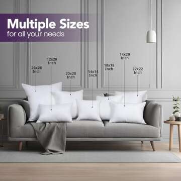 Utopia Bedding Throw Pillows Insert (Pack of 2, White) - 16 x 16 Inches Bed and Couch Pillows - Indoor Decorative Pillows