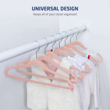 Zober Velvet Kids Hangers for Closet - Pack of 30 Non Slip Childrens Hangers for Shirts, Pants & Dre...