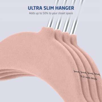 Zober Velvet Kids Hangers for Closet - Pack of 30 Non Slip Childrens Hangers for Shirts, Pants & Dresses w/Swivel Hook - Durable Kids Clothes Hanger w/Notches - Small Hangers - Blush
