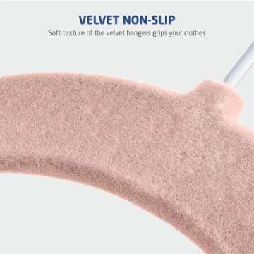 Zober Velvet Kids Hangers for Closet - Pack of 30 Non Slip Childrens Hangers for Shirts, Pants & Dresses w/Swivel Hook - Durable Kids Clothes Hanger w/Notches - Small Hangers - Blush