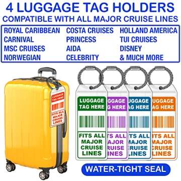 Cruise Essentials 2024 Must Haves - Cruise Luggage Tags Holder, Cruise Approved Non-Surge Power Strip, Magnet Hooks, Lanyard, Towel Bands. Cruise Accessories for All Cruise Lines