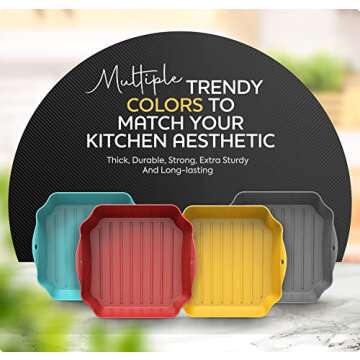 Silicone Air Fryer Liners Set OF 4, Air Fryer Silicone Liners for 3-5QT Air Fryer Tray Baking Oven, ...