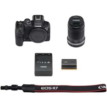 Canon EOS R7 RF-S18-150mm F3.5-6.3 IS STM Lens Kit, Mirrorless Vlogging Camera, 32.5 MP Image Quality, 4K 60p Video, DIGIC X Image Processor, Dual Pixel CMOS AF, Subject Detection, Content Creators