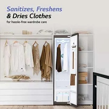 LG Styler Steam Closet Clothes Steamer for Garments and Household Item Care, Wi-Fi enabled, White (S...