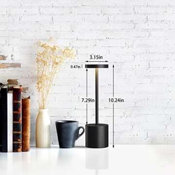 TBBGA LED Cordless Table Lamps Set of 2,Portable Rechargeable 5000mAh Outdoor Table Lamp,3 Color Ste...