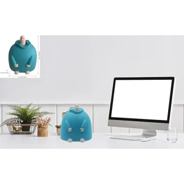 Junwait Funny Smiling Middle Finger Statue Ornaments, Novelty Resin Finger Man Sculpture Decorations, Quirky Middle Finger Hand Statue for Table Shelf Office Desktop Decoration